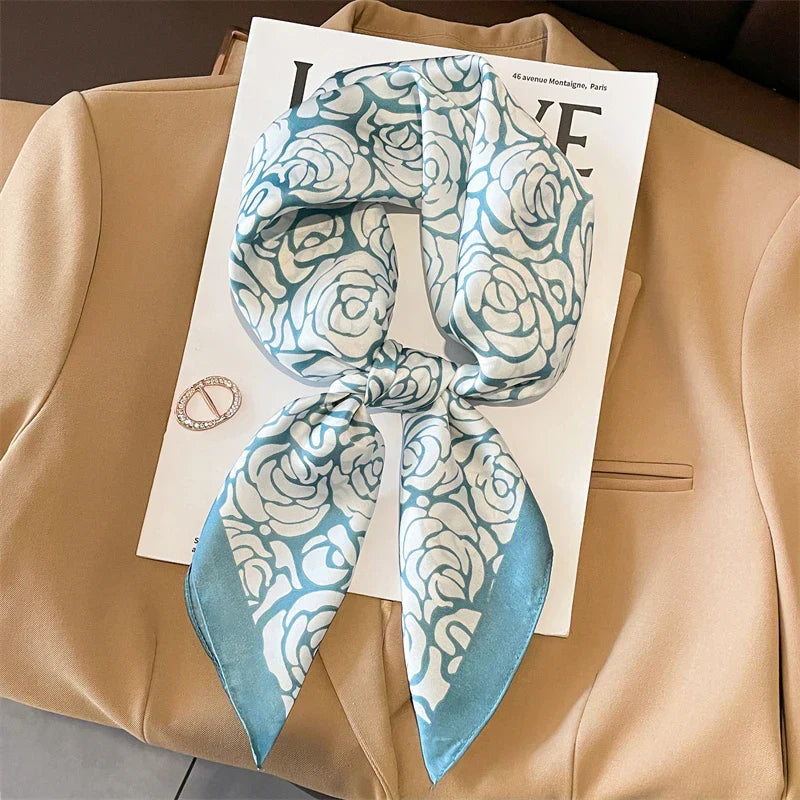Plaid Silk Scarf – Versatile Charm Accessory
