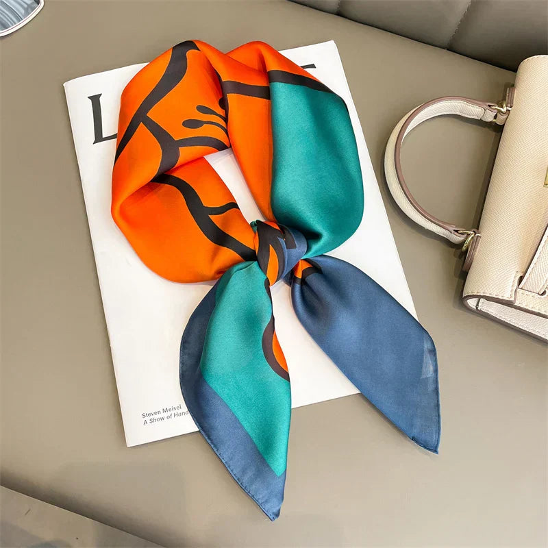 Plaid Silk Scarf – Versatile Charm Accessory