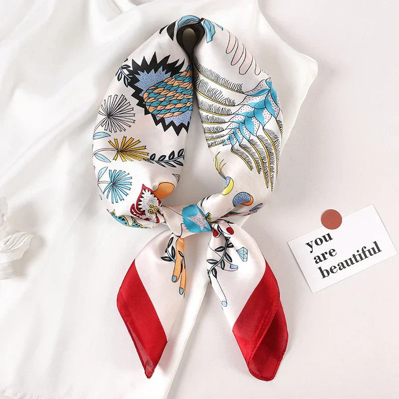 Plaid Silk Scarf – Versatile Charm Accessory