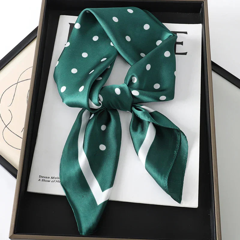 Plaid Silk Scarf – Versatile Charm Accessory