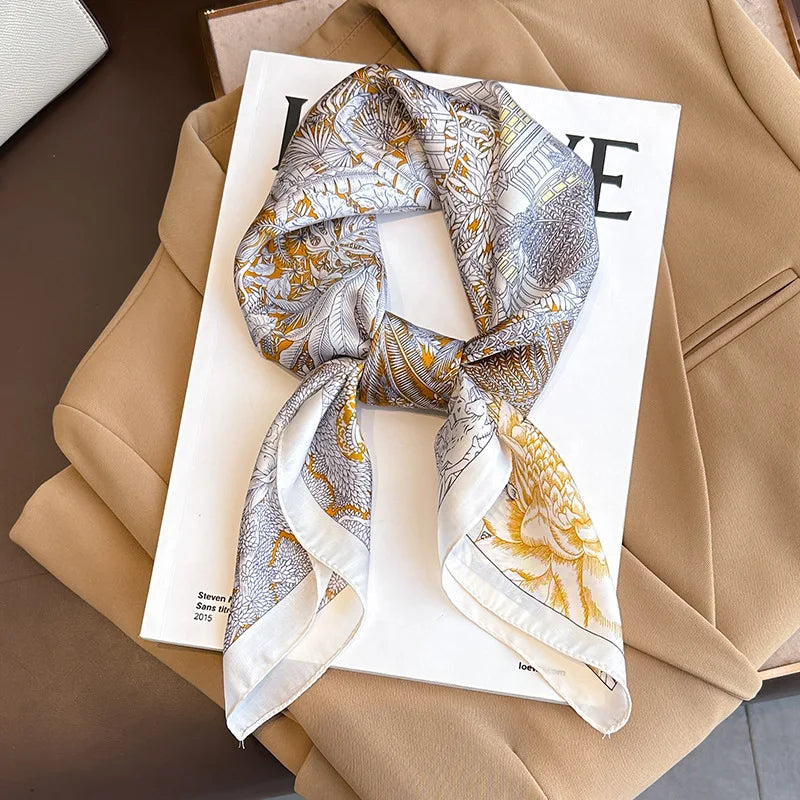Plaid Silk Scarf – Versatile Charm Accessory
