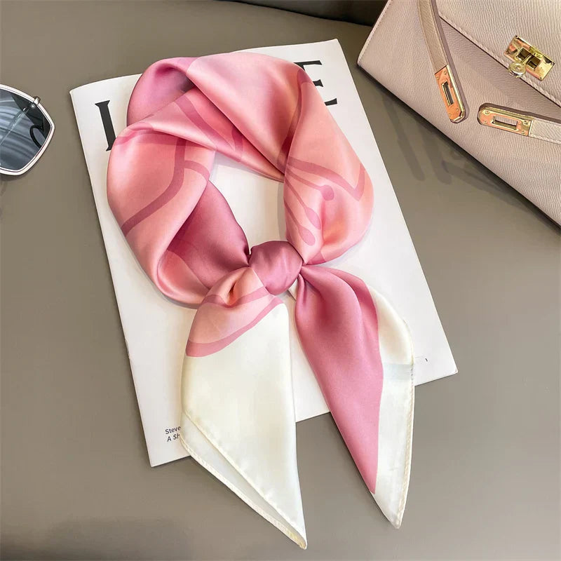 Plaid Silk Scarf – Versatile Charm Accessory