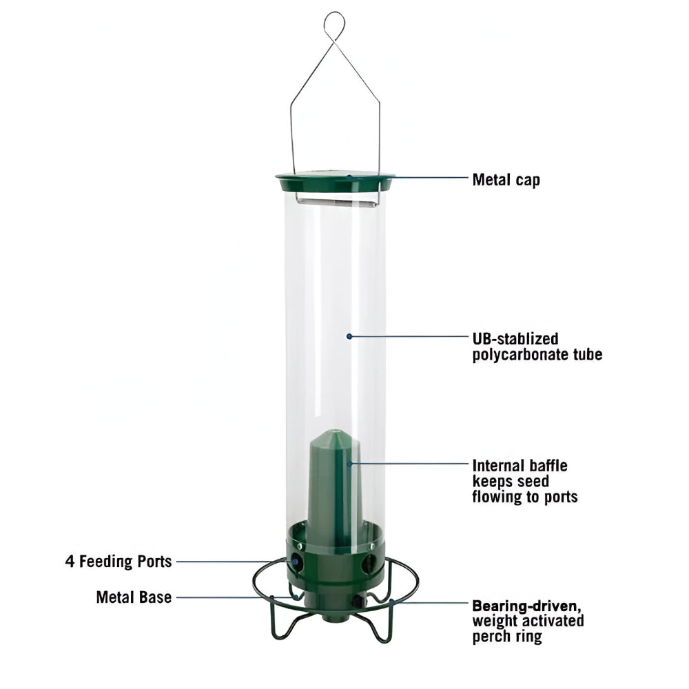 Durable Squirrel-Guard Tube Bird Feeder for Your Garden