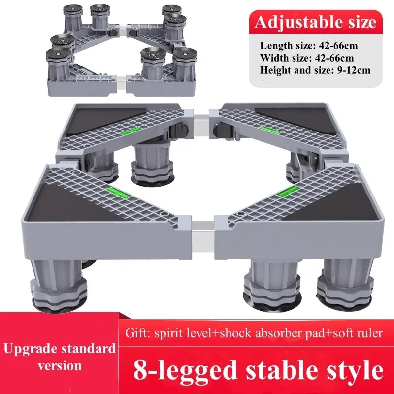 Height Adjustable Roll Base with Shock Absorption for Appliances – Lockable Wheels for Mobility