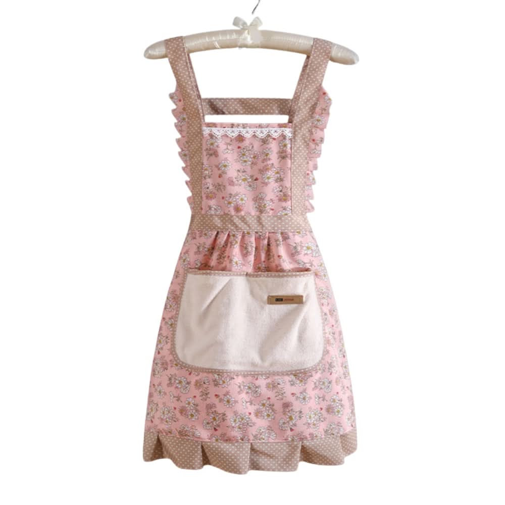 Floral Print Cotton Apron for Kitchen Use