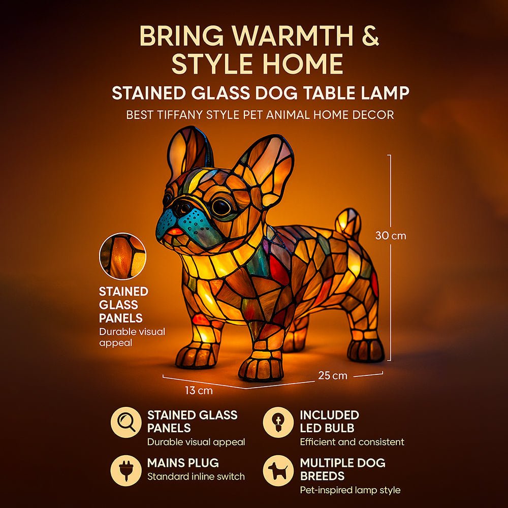 Artistic Canine Table Lamp with LED Lighting