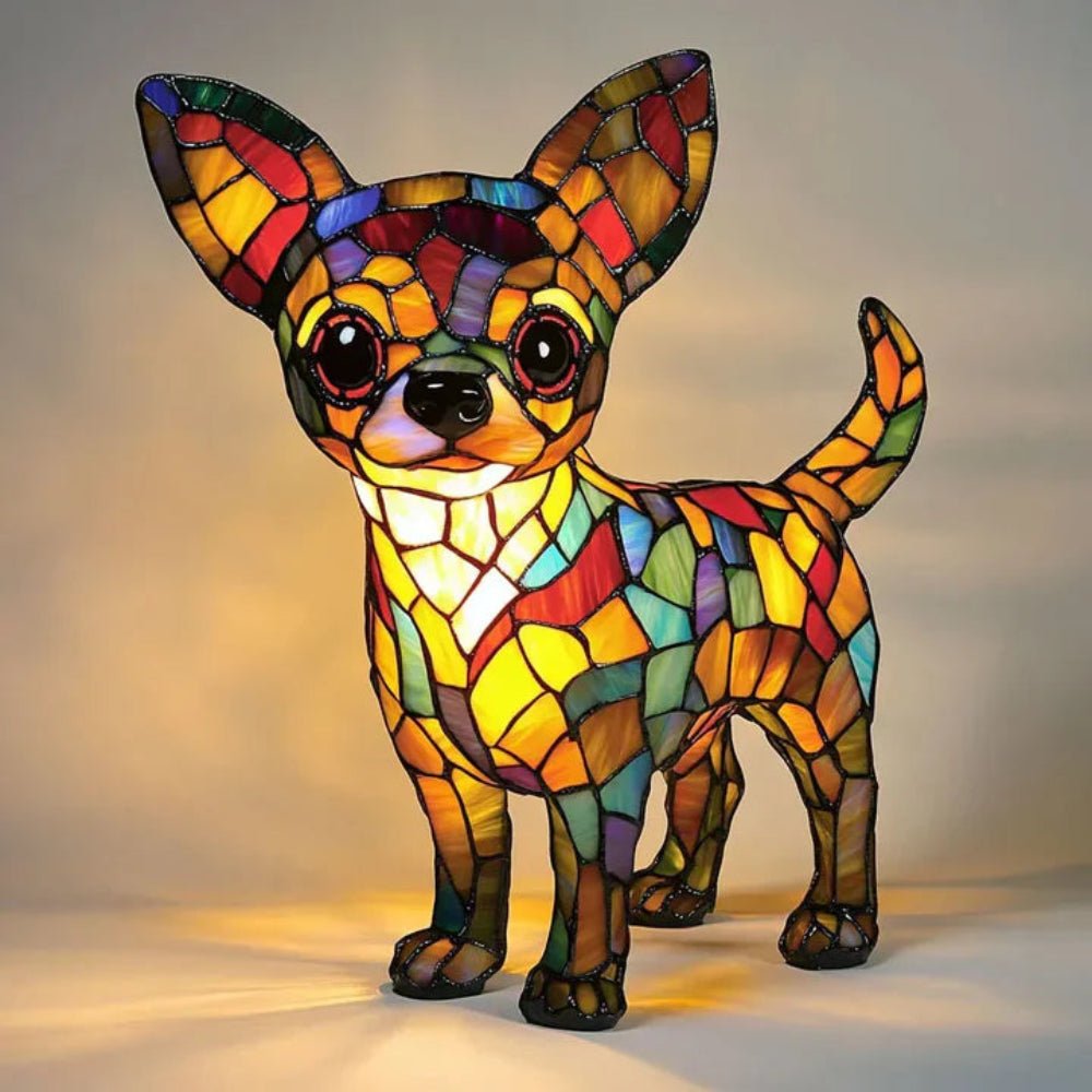 Artistic Canine Table Lamp with LED Lighting