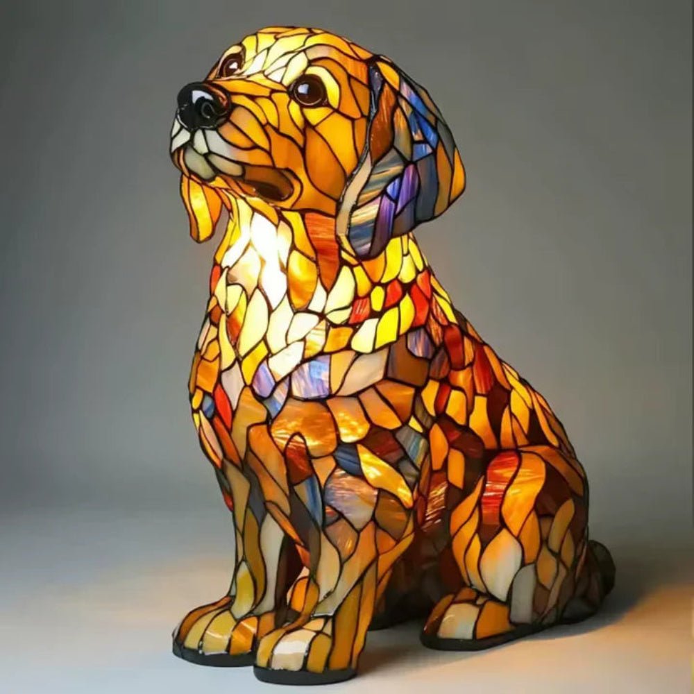 Artistic Canine Table Lamp with LED Lighting