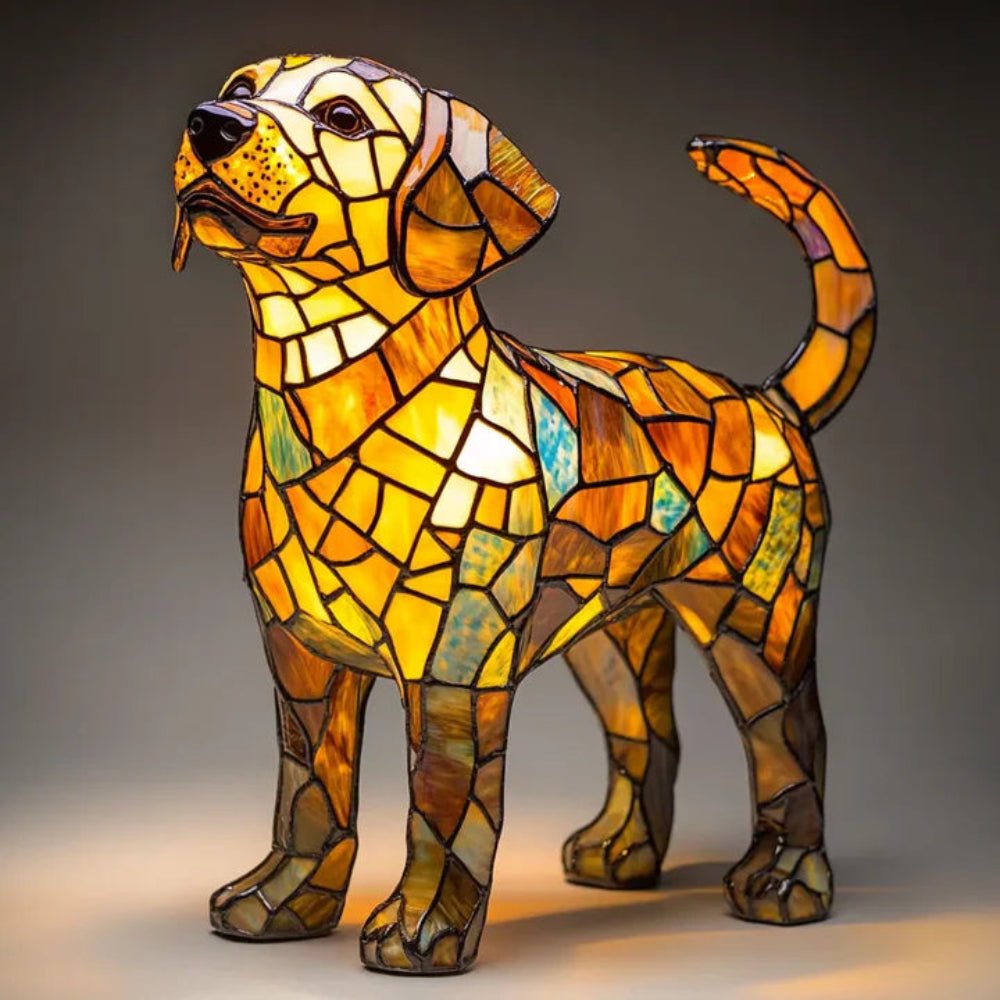 Artistic Canine Table Lamp with LED Lighting