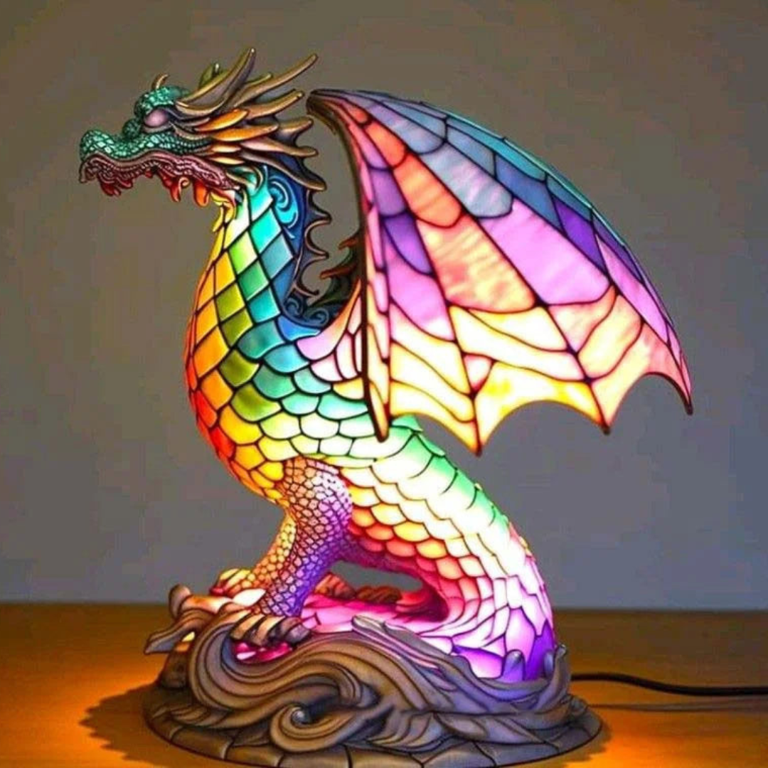 Charming Animal-Themed Stained Glass Table Lamp