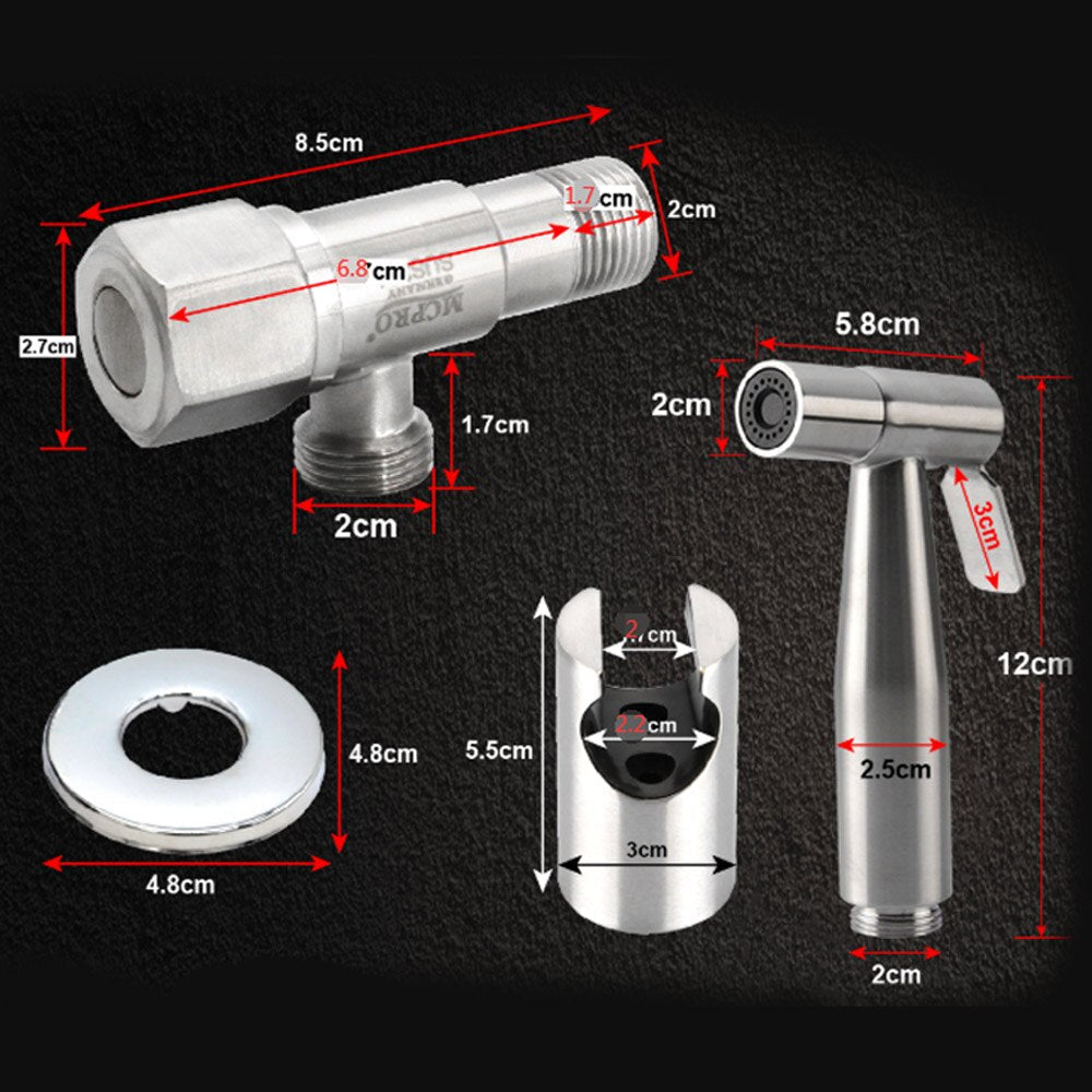 Wall-Mounted Handheld Bidet Sprayer with 1.5m Hose - Single Hole Setup