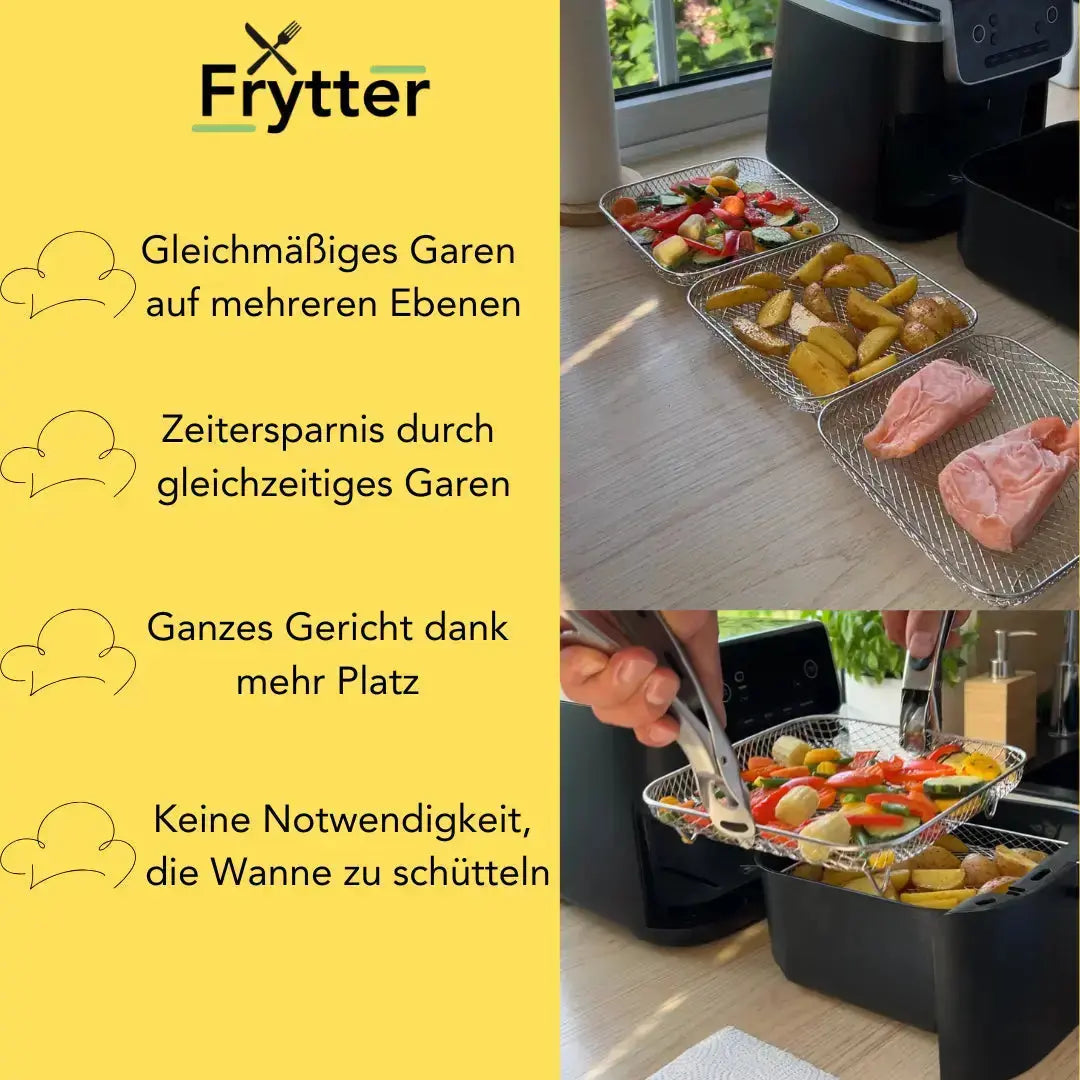 Versatile Stackable Cooking Baskets for Efficient Meal Prep