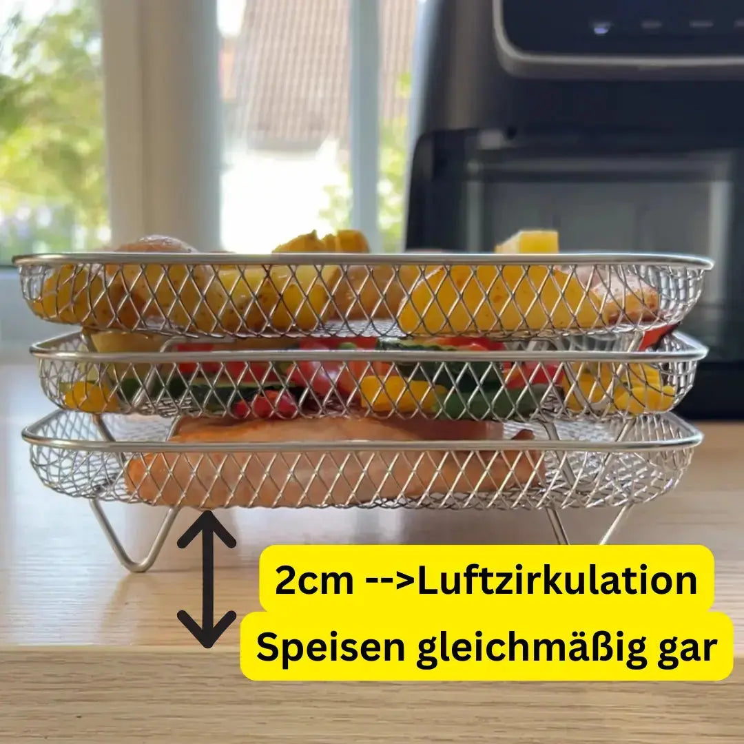 Versatile Stackable Cooking Baskets for Efficient Meal Prep