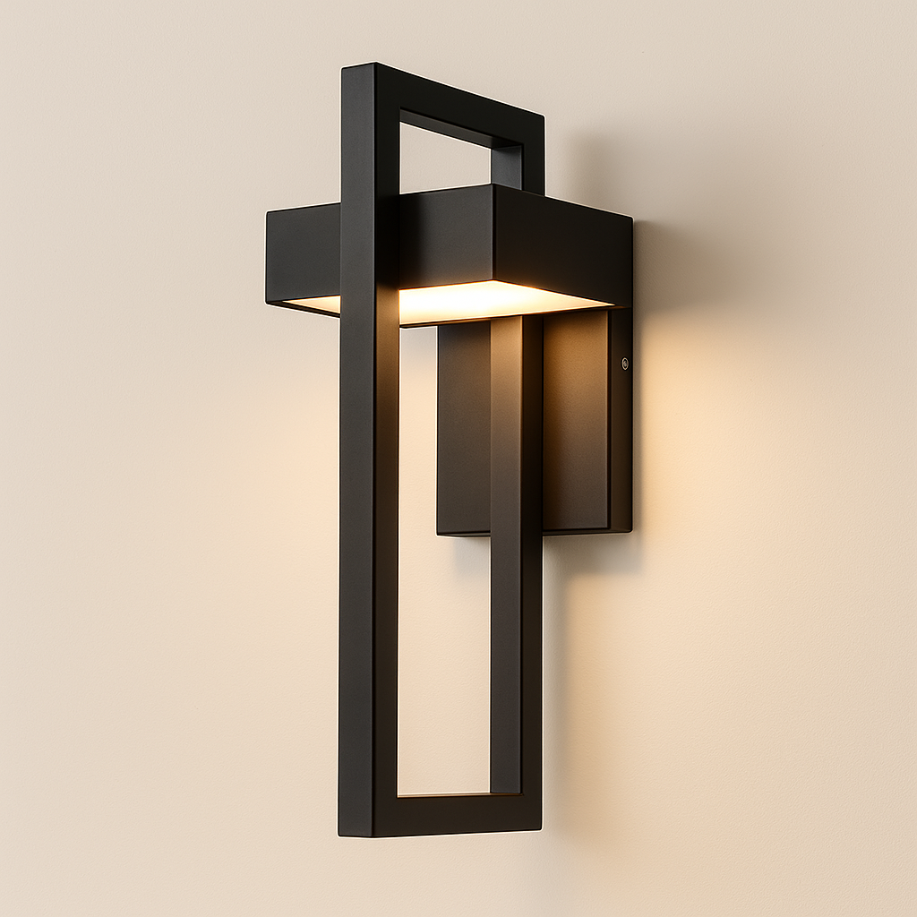 LuxeGlow Modern Outdoor Wall Lantern with Energy-Efficient LEDs