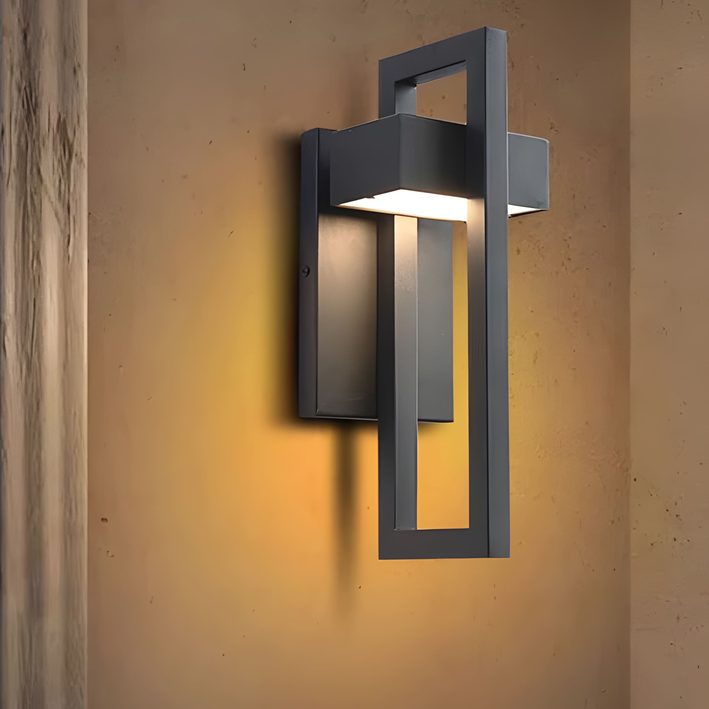 LuxeGlow Modern Outdoor Wall Lantern with Energy-Efficient LEDs