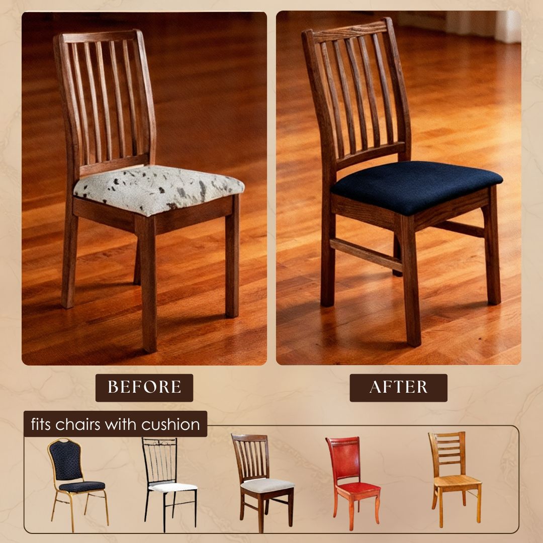 Set of 4 Stretchable Chair Covers – Snag-Resistant Fabric for Daily Use