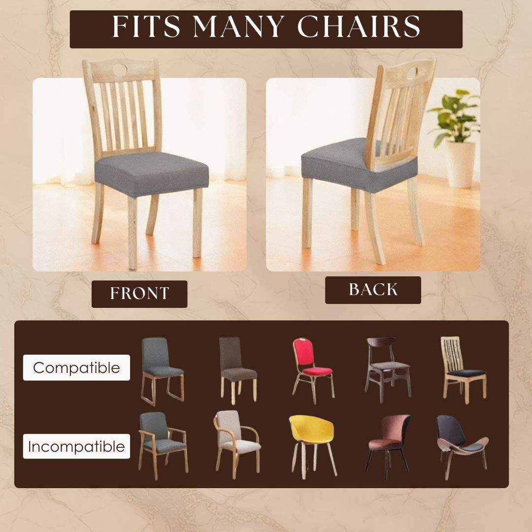 Set of 4 Stretchable Chair Covers – Snag-Resistant Fabric for Daily Use