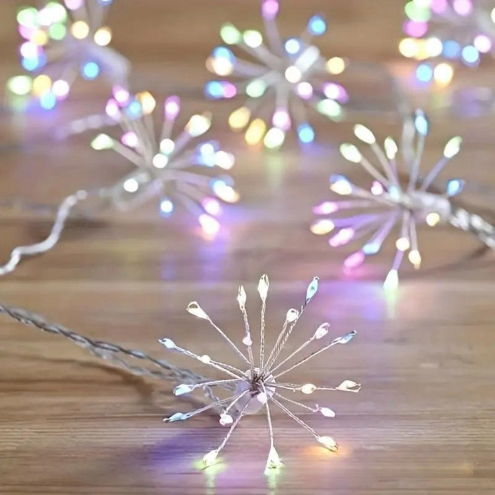 Twinkling Copper Wire LED Starburst String Lights for Home