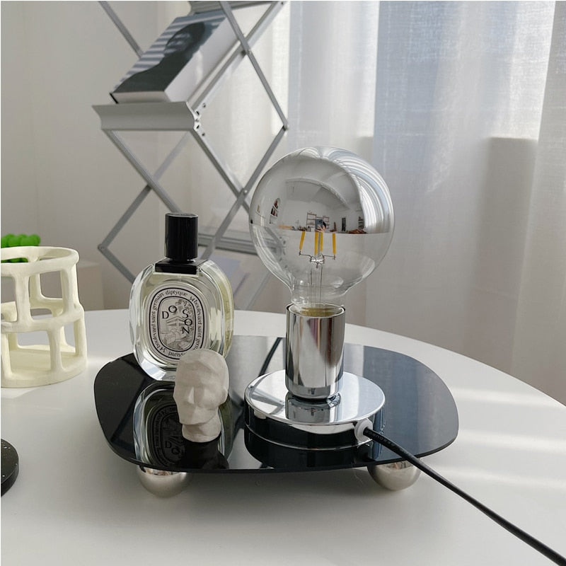 Elegant Glass Table Lamp with Chrome Finish for Any Space