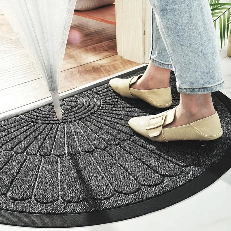 Non-Slip Rubber Backed Half-Round Entry Mat