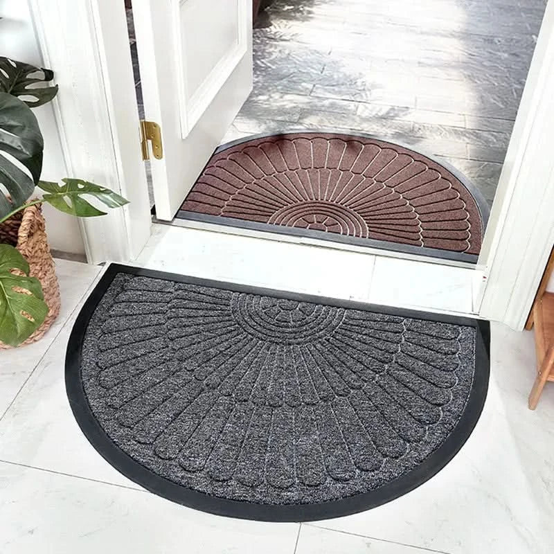 Non-Slip Rubber Backed Half-Round Entry Mat