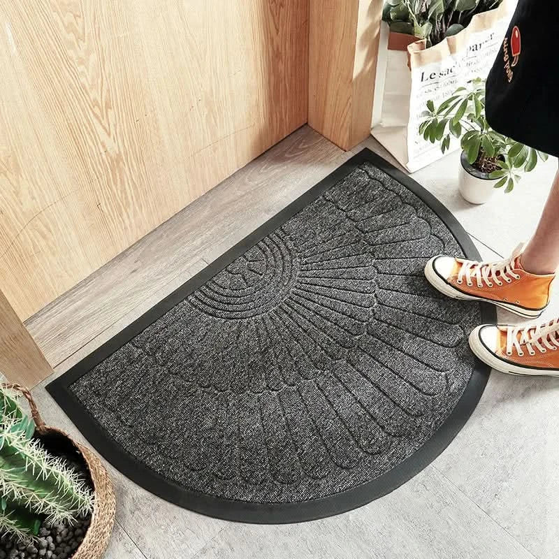 Non-Slip Rubber Backed Half-Round Entry Mat