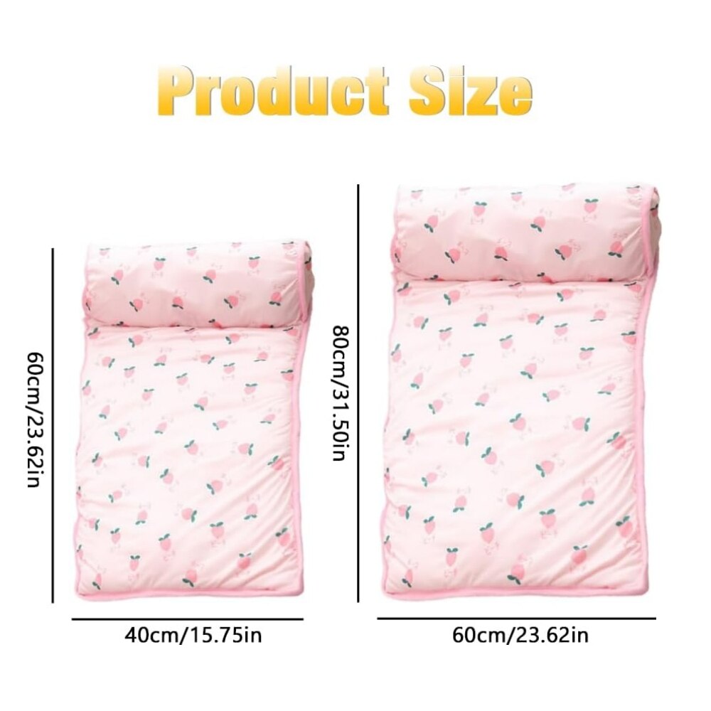 Self-Cooling Pet Mat with Plush Pillow for Summer Comfort