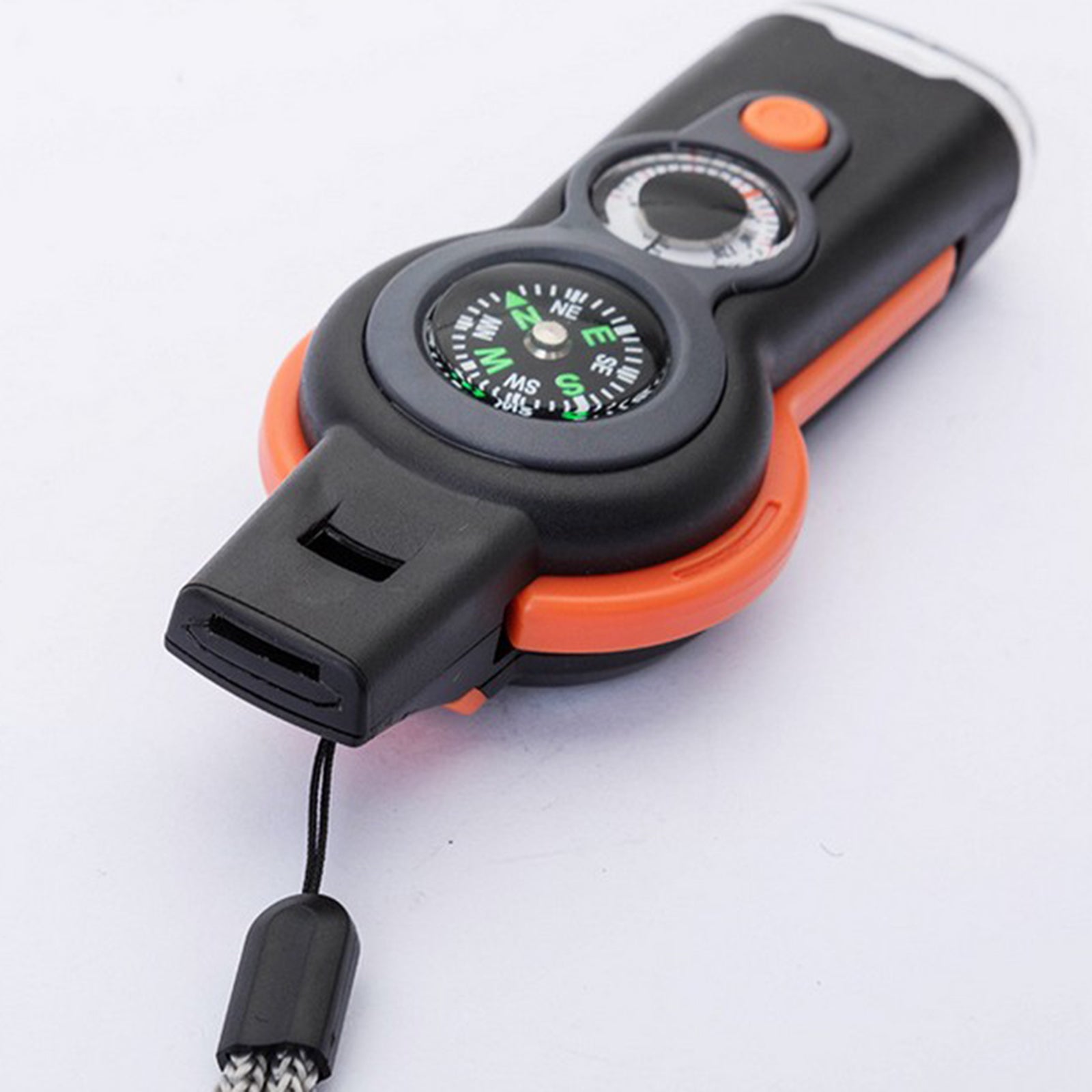 7-in-1 Multi Tool Whistle with LED Light for Hiking and Outdoor Use