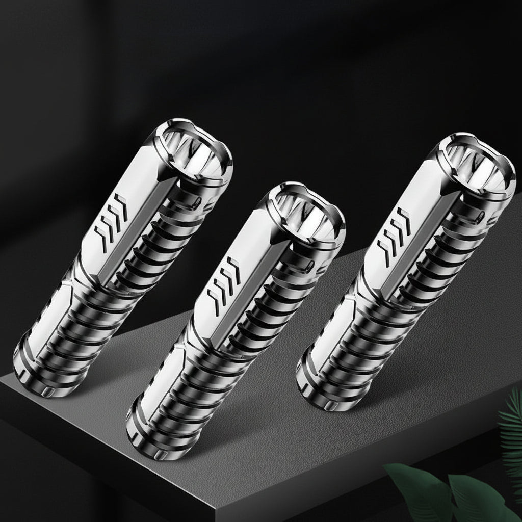 BrightBeam Tactical Rechargeable Aluminum Flashlight for Outdoors
