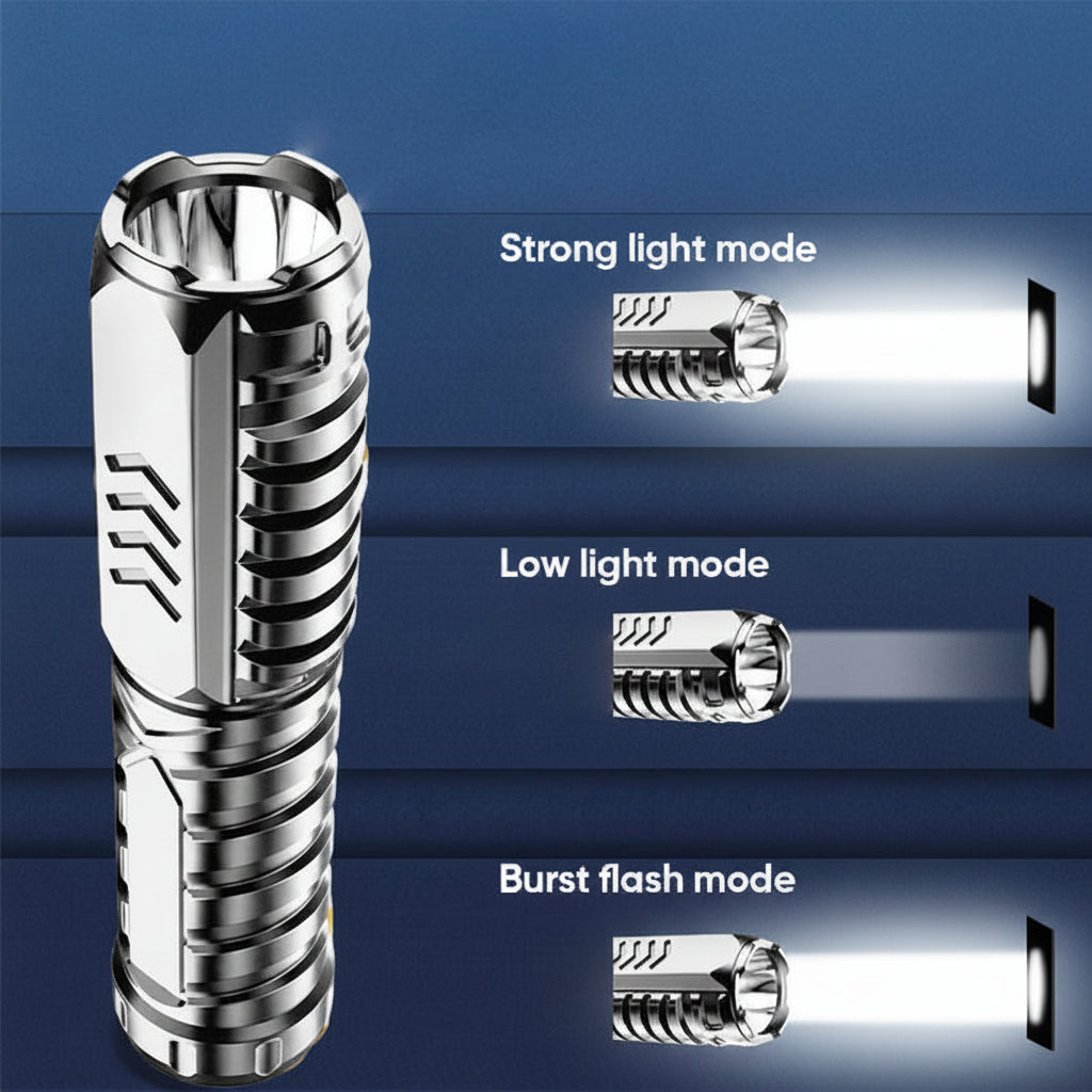 BrightBeam Tactical Rechargeable Aluminum Flashlight for Outdoors