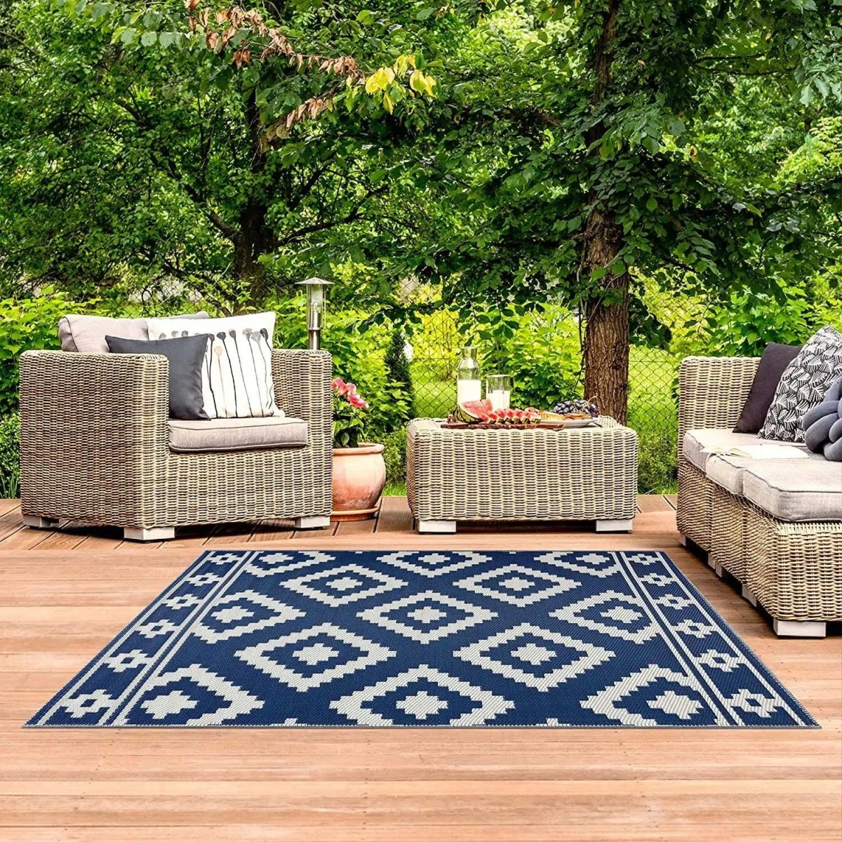 AquaGuard Weather-Resistant Outdoor Area Rug for Easy Care