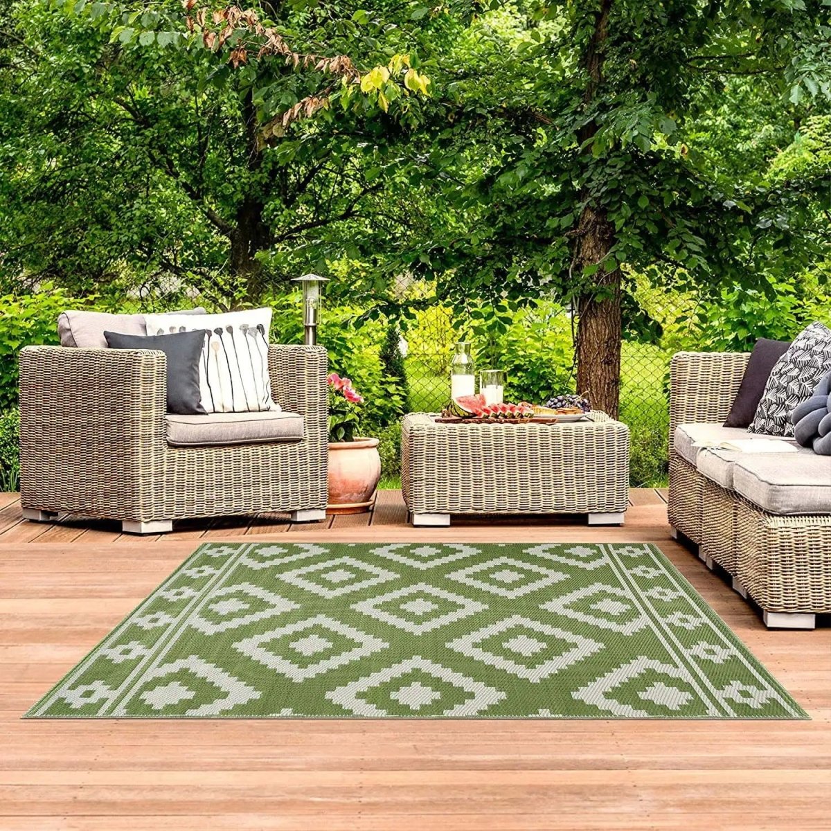 AquaGuard Weather-Resistant Outdoor Area Rug for Easy Care