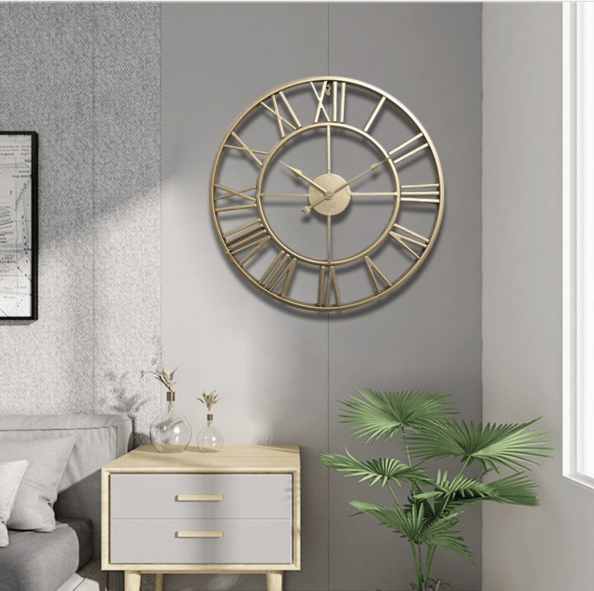 Timeless Elegance Skeleton Wall Clock in Wrought Iron