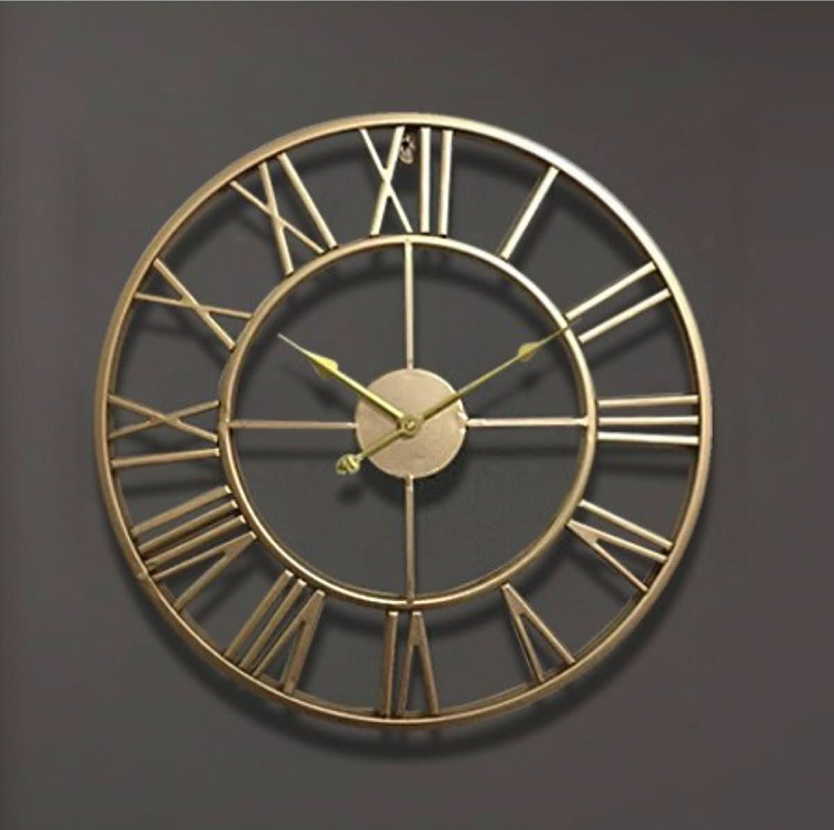 Timeless Elegance Skeleton Wall Clock in Wrought Iron