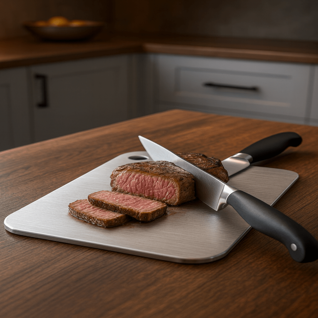 TitanGuard Stainless Steel Cutting Board for Effortless Prep