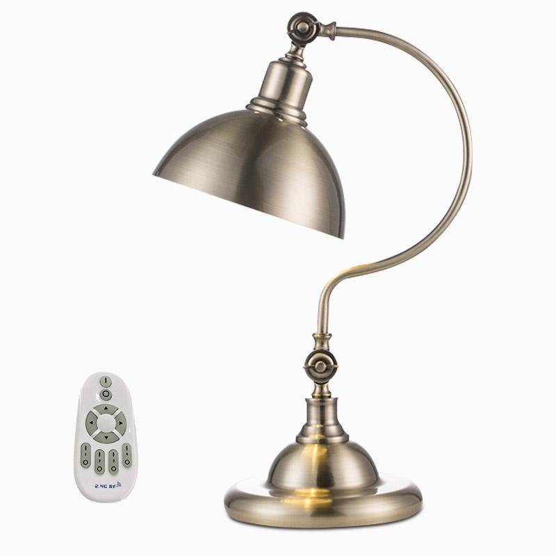 20'' Antique Metallic Adjustable Dome Shade LED Desk Lamp with Gooseneck Arm