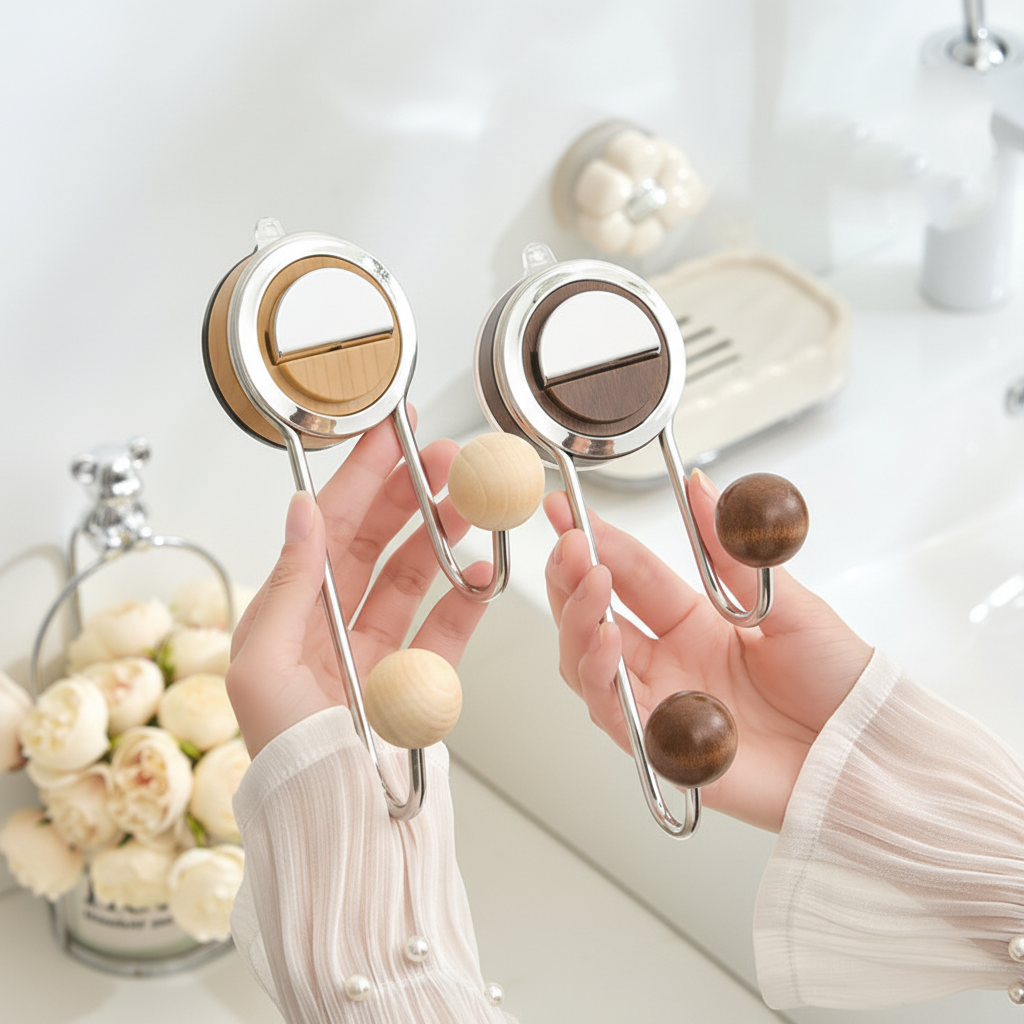 Wall-Mounted Toilet Paper Holder with Adhesive Installation