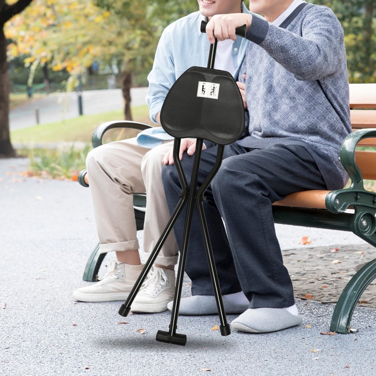 ComfortMate Portable Walking Stick with Built-in Seat