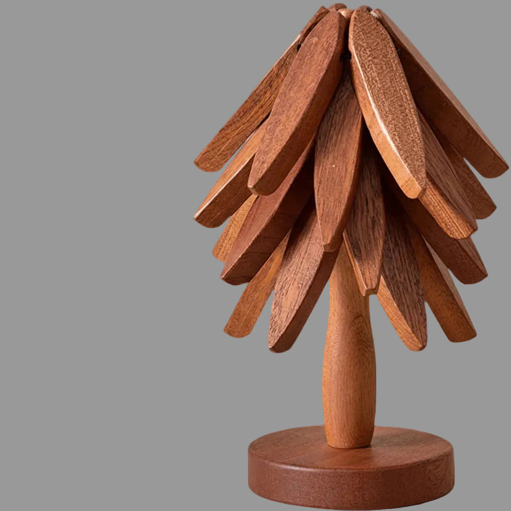 Eco-Friendly Wood Trivet Set with Tree-Inspired Design