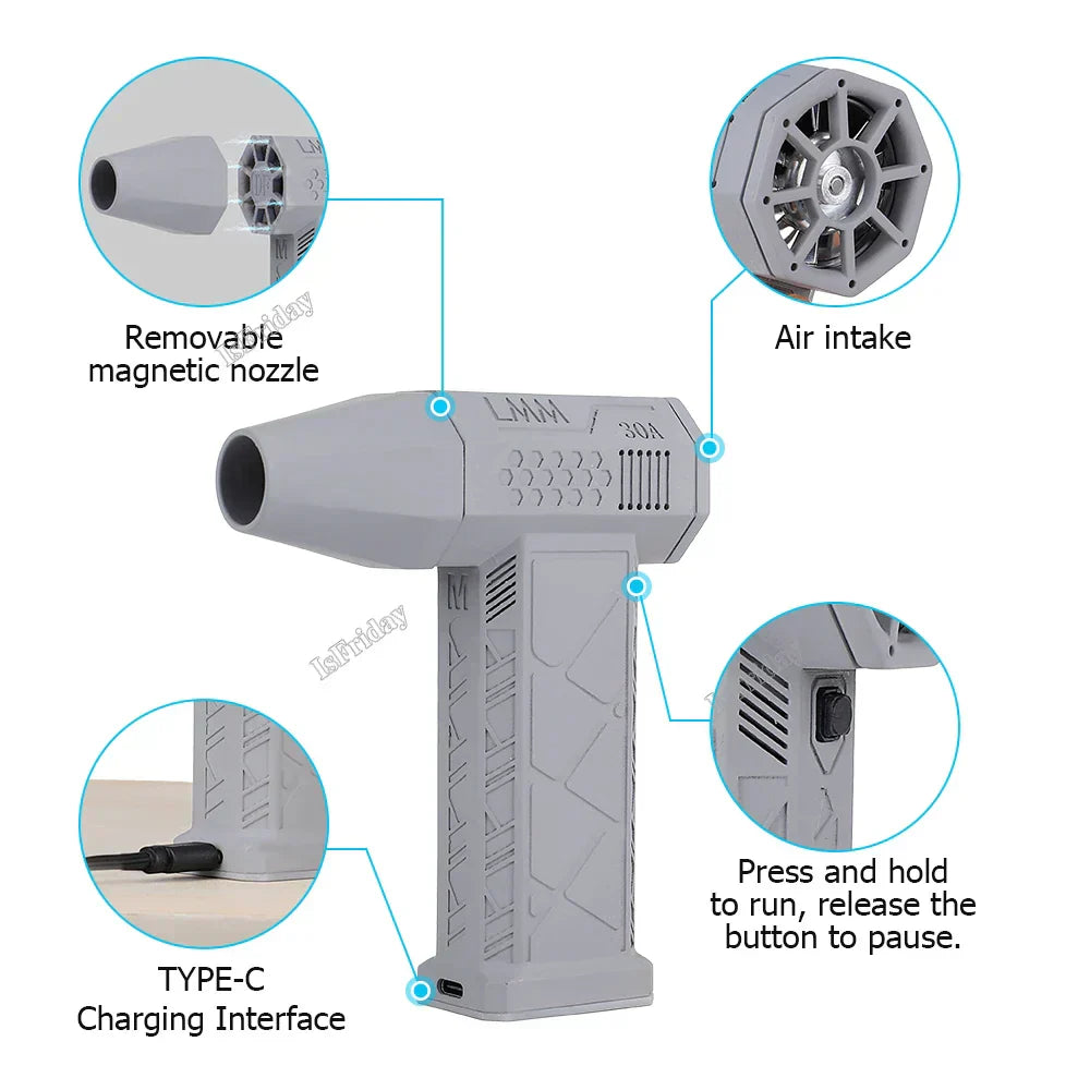 Rechargeable Handheld Air Blower for Effortless Cleaning