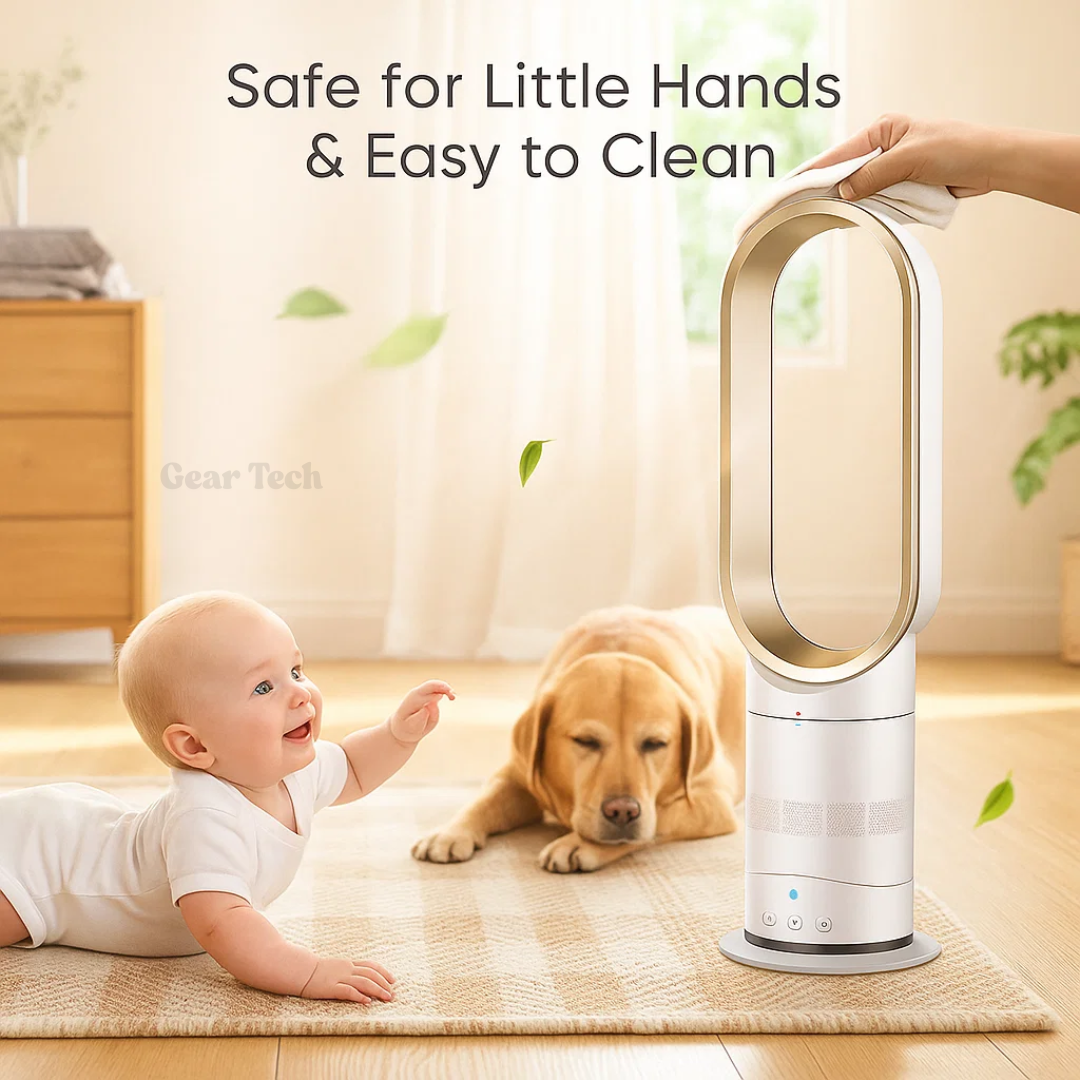 16-Inch Bladeless Fan | Remote Control | Wide Oscillation & Adjustable Speed | Child-Safe Design