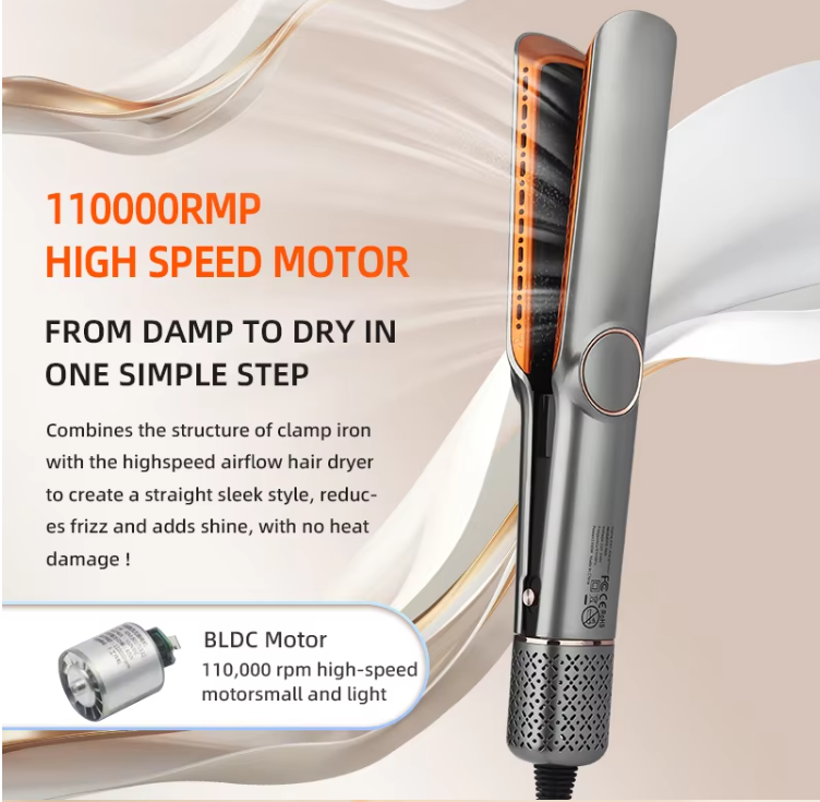 2-in-1 Hair Dryer & Straightener | Fast Dry & Smooth Finish | Adjustable Heat | Travel Size