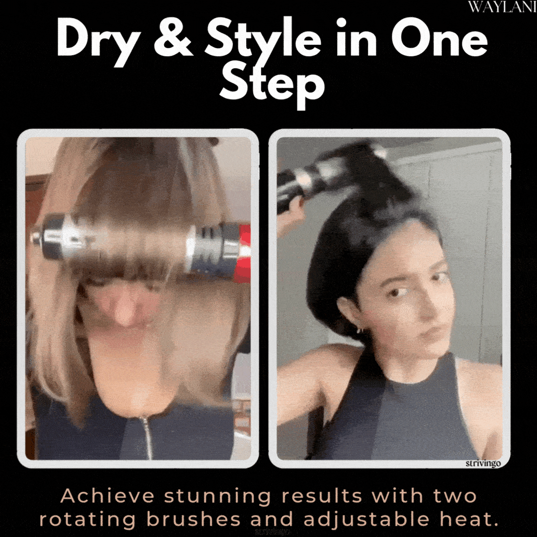 3-in-1 Rotating Hair Styler | Multi-Directional Rotation & Swap Brushes | Ceramic Ionic Care