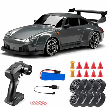 4WD RC Car for Kids & Adults | Retro Drift Design | LED Lights & Rechargeable Battery