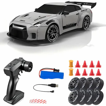 4WD RC Car for Kids & Adults | Retro Drift Design | LED Lights & Rechargeable Battery
