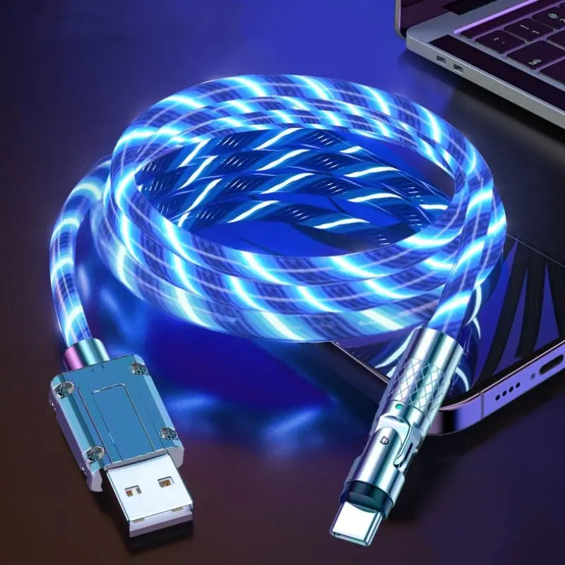 540° Rotatable Charging Cable | RGB Light Effects | Aluminum Connectors & Braided Cable