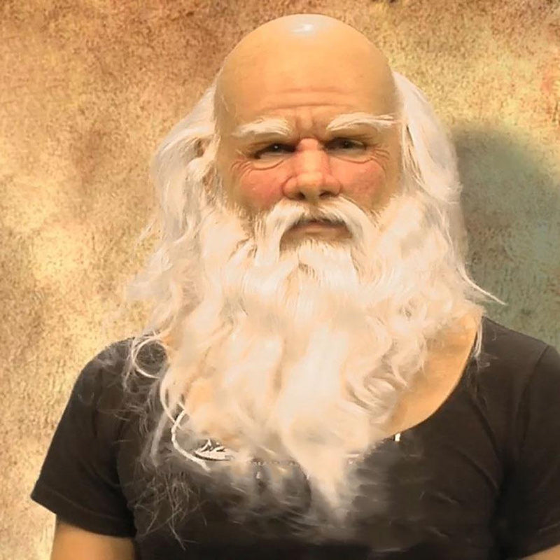 Adult Full-Face Mask | Hyper-Realistic Beard | Natural Latex, Breathable Fit | Halloween & Cosplay