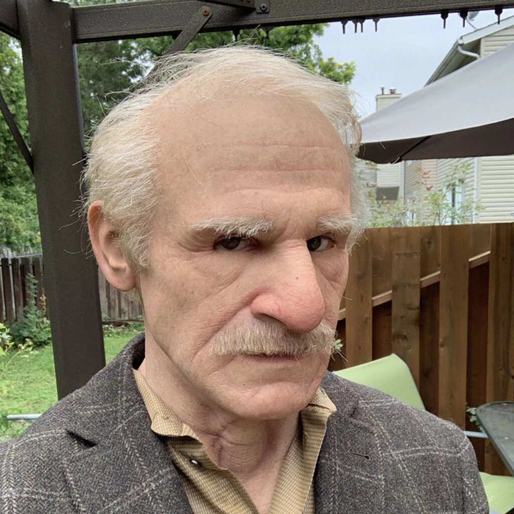 Adult Old Man Halloween Mask | Realistic Movable Mouth | Natural Latex | Comfortable Fit