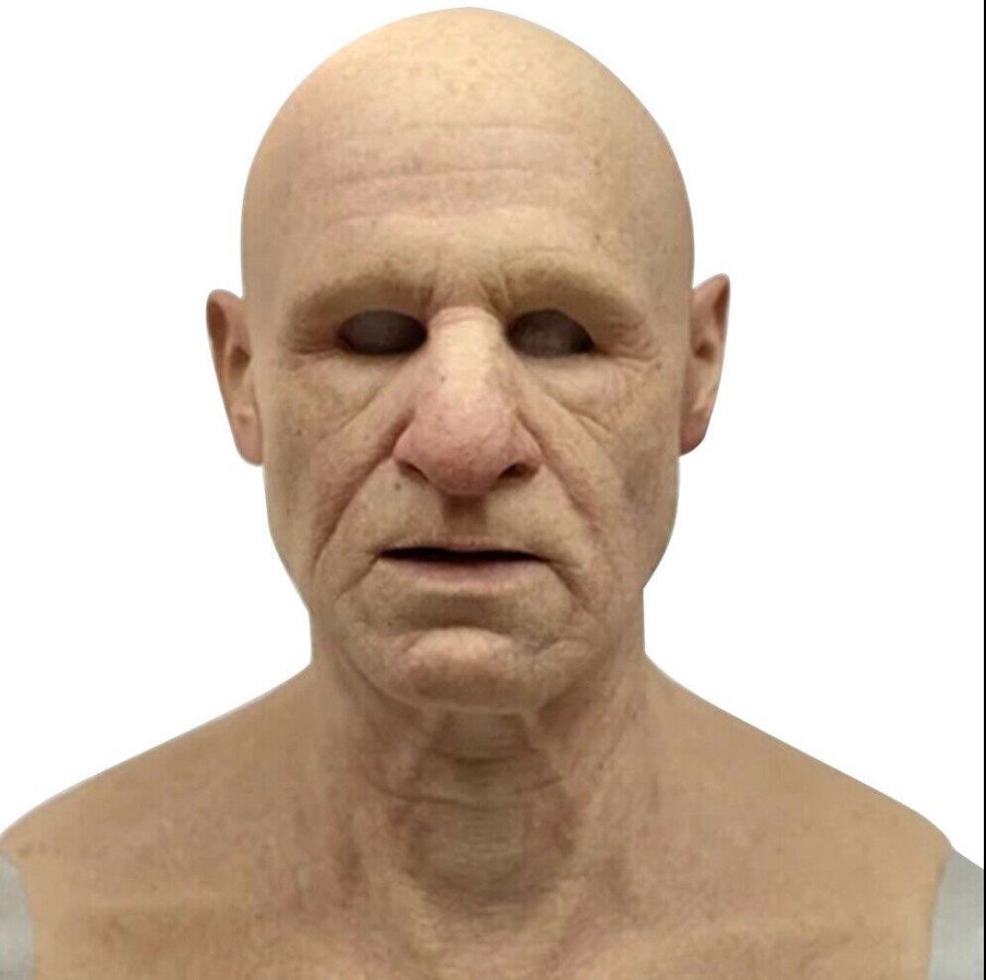 Adult Old Man Halloween Mask | Realistic Movable Mouth | Natural Latex | Comfortable Fit