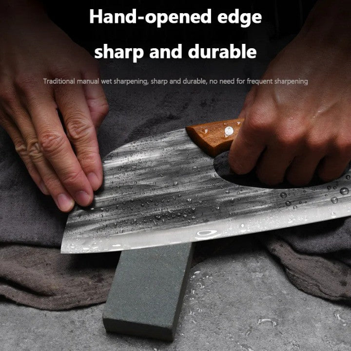 All-Purpose Kitchen Knife | Precision-Forged Stainless Steel Blade | Wood Handle, 24 cm